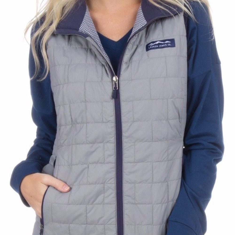 Lauren James Light Gray Quilted Vest